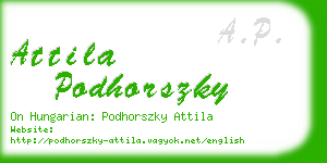 attila podhorszky business card